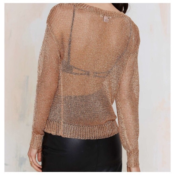 Nasty Gal Rose Gold Metallic Top - Picture 4 of 6
